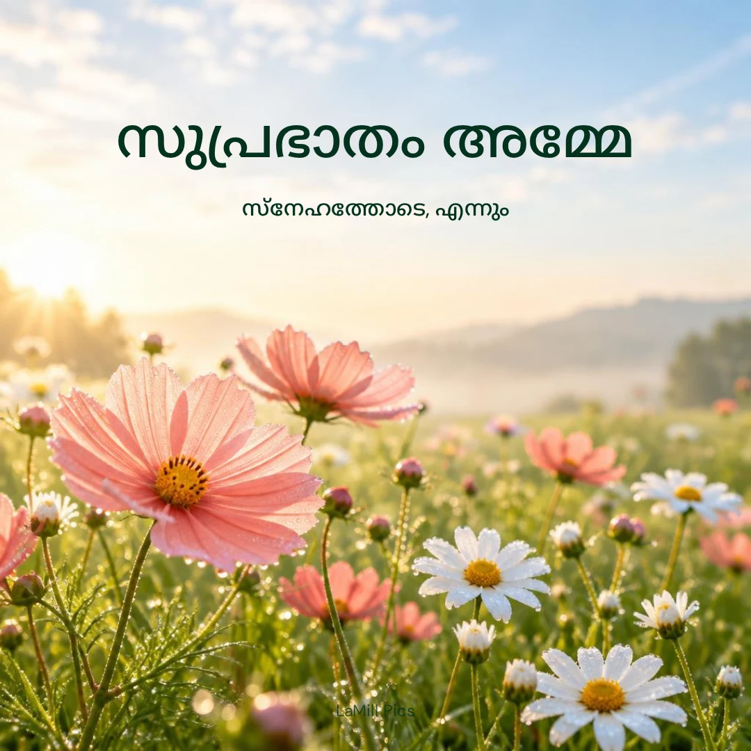 Good morning Amma in Malayalam: “സുപ്രഭാതം അമ്മേ — സ്നേഹത്തോടെ, എന്നും”